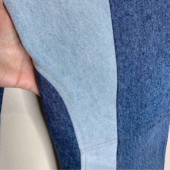 NEW EB Denim Kendall Riding Jeans (Sz L) Straight Leg Color Block Patchwork - Picture 11 of 16